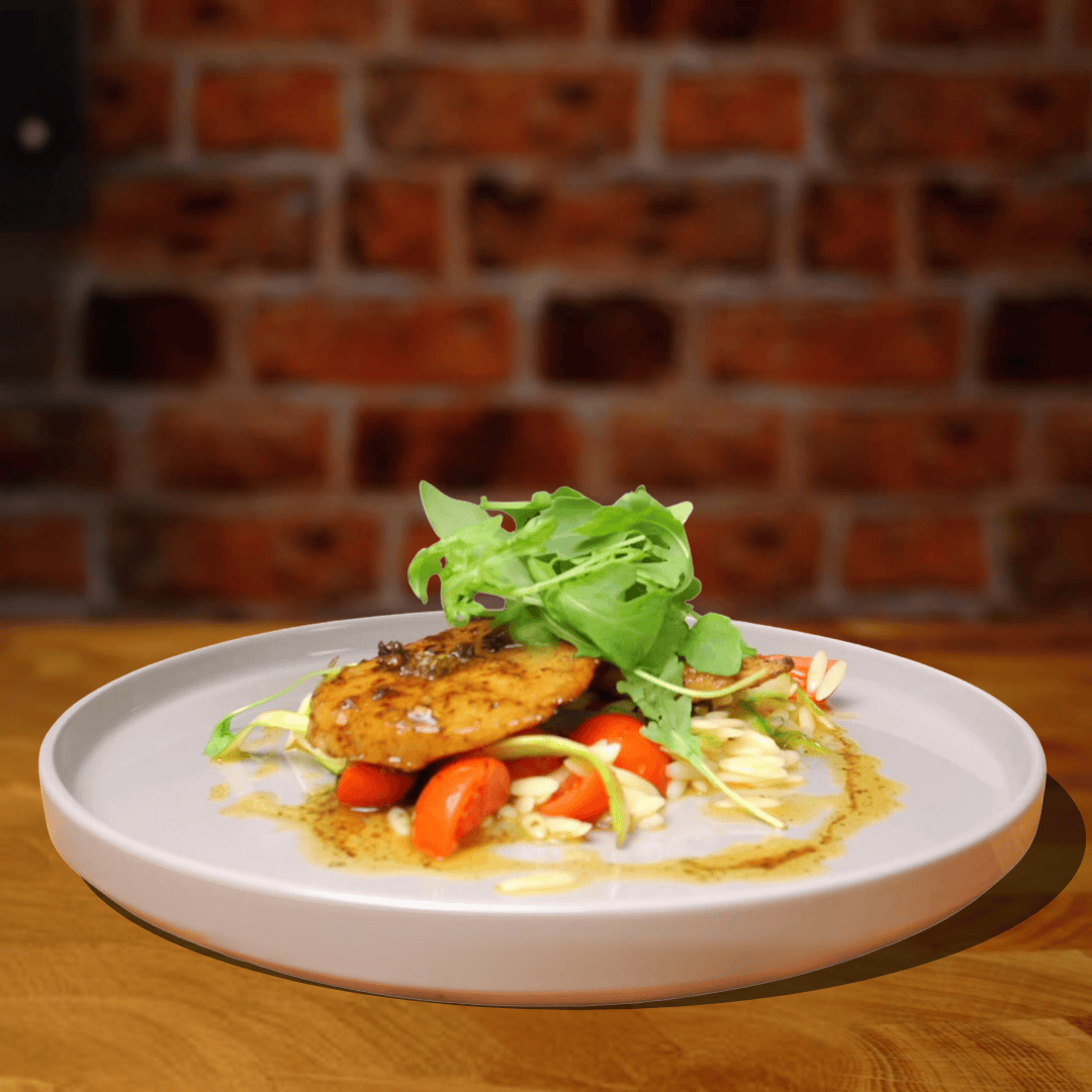 [MOCK]® Chicken Escalopes with Creamy Lemon Orzo